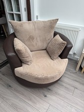 Swivel cuddle chair for sale  DUNMOW