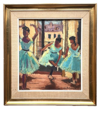 Pintura a óleo impressionista francesa ópera bailarinas dançarinas Paris após DEGAS comprar usado  Enviando para Brazil