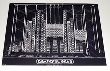 Pôster Grateful Dead Wall of Sound Black Schematic 1974 Hollywood Bowl 19"x13", usado comprar usado  Enviando para Brazil