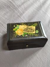 Antiga igreja de pedra folclórica vintage caixa de madeira preta. Tamanho 107*65*40mm comprar usado  Enviando para Brazil