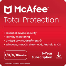 McAfee Total Protection Antivirus VPN 2025 1, 3, 5, 10PC 1 ano entrega por e-mail comprar usado  Enviando para Brazil