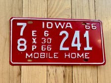 Placa de licença Iowa Mobile Home 1966 comprar usado  Enviando para Brazil