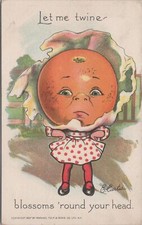 Cartão postal de artista flores exagero em volta de sua cabeça E Curtis cabeça laranja gigante comprar usado Cartão postal de artista flores exagero em volta de sua cabeça E Curtis cabeça laranja gigante comprar usado  Enviando para Brazil