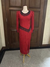 Vestido vermelho estilo vintage com miçangas comprar usado  Enviando para Brazil