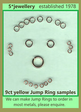 Anéis de salto redondos de ouro amarelo sólido real 375 9 quilates 2 a 14 mm qualidade marcante comprar usado  Enviando para Brazil