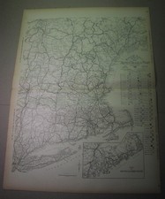 Mapa de 1922 AUTO TRAILS - NOVA INGLATERRA; rotas Rand McNally para automóveis iniciais comprar usado Mapa de 1922 AUTO TRAILS - NOVA INGLATERRA; rotas Rand McNally para automóveis iniciais comprar usado  Enviando para Brazil