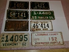 VINTAGE- PLACAS DE REBOQUE COLECIONÁVEIS- DÉCADA DE 1940- DÉCADA DE 1970 - TOTAL DE 8- comprar usado  Enviando para Brazil