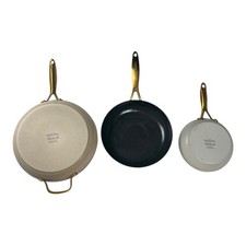 GreenPan - Conjunto de frigideira (8”, 10,5”, 12”) - Frigideiras antiaderentes com cabo dourado comprar usado  Enviando para Brazil