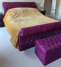 Chenille sleigh bed for sale  BATH