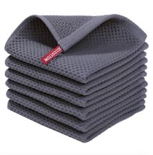 Pacote com 6 panos de prato de cozinha 100% algodão tecido waffle absorvente ultra macio cinza Dk comprar usado  Enviando para Brazil