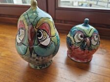 Coppia gufi ceramica usato  Cavour