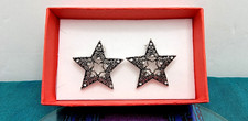 Brincos STAR em tom preto e prata com strass claro pós/queda comprar usado  Enviando para Brazil