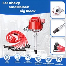 Usado, Distribuidor HEI + fios de vela de ignição para motor Chevy SBC 283 305 327 350 400 V8 comprar usado  Enviando para Brazil