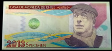 Nota de teste de polímero - SEGURANÇA Casa Moeda Chile - Intaglio ESPECIMEN comprar usado  Enviando para Brazil
