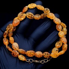 Lindo colar de miçangas esculpido em citrino mais brilhante 188,00 cts muito bom estado 15 E633 comprar usado  Enviando para Brazil