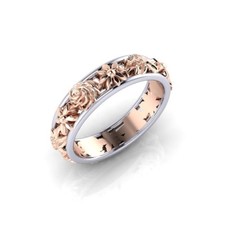 Anel de casamento feminino requintado folheado a ouro rosa 18K flor de beleza tamanho 6-10 comprar usado  Enviando para Brazil
