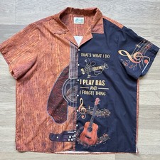 Camisas havaianas masculinas 4XL músico baixo banda artista manga curta por toda parte comprar usado  Enviando para Brazil