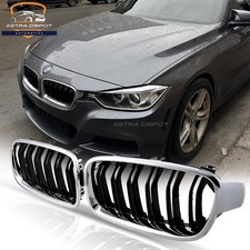 Grelha frontal cromada preta ripas duplas para 12-18 BMW F30 320i 328i 335i 4DR, usado comprar usado  Enviando para Brazil