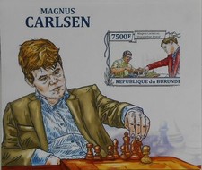 SZACHY Magnus Carlsen Burundi s/s Sc.1366 MNH #BUR13210b IMPERF na sprzedaż  PL