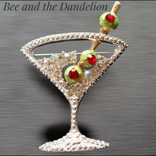Martini cocktail rhinestone for sale  BASILDON
