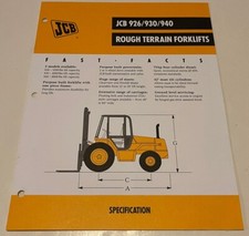 Folheto antigo de venda de empilhadeiras de terreno acidentado JCB 926 930 940 comprar usado  Enviando para Brazil