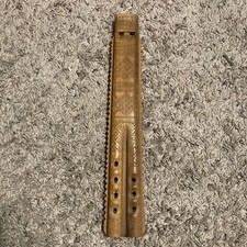 Instrumentos de viento de madera clara tallados a mano flauta doble Yugoslavia de colección 7 agujeros segunda mano  Embacar hacia Mexico