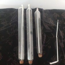 Conjunto de 3 castiçais vintage de vidro soprado à mão óleo 12" e 10" comprar usado  Enviando para Brazil