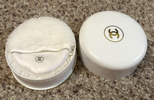 Vintage CHANEL NO. 5 PÓ DE BANHO recipiente plástico redondo pó e sopro *LEIA comprar usado  Enviando para Brazil