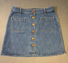 Saia jeans Gap mini botão frontal linha A lápis azul verão feminina tamanho 28 comprar usado  Enviando para Brazil
