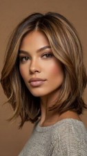 Perucas Balayage curtas marrom caramelo destaque onduladas cabelo humano renda frente perucas  , usado comprar usado  Enviando para Brazil