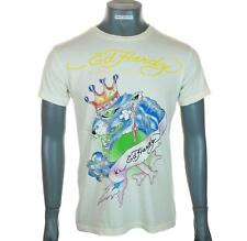 Nova Camiseta Masculina Autêntica Ed Hardy Christian Audigier Grande Marfim Gola Redonda comprar usado  Enviando para Brazil
