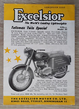 Excelsior motorcycles brochure for sale  BOURNE