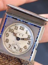 Usado, 1930Vintage MONTRE DE SAC LONGINES Année Boîtier en argent et cuir verni comprar usado  Enviando para Brazil