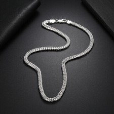 Men Chains Necklace 20"-24" 925Sterling Silver Thick 6mm Flat Sideway Gentle , usado comprar usado  Enviando para Brazil