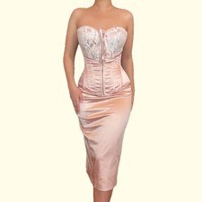 Vintage pink satin for sale  LONDON