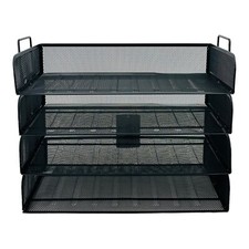 Leitor de mente empilhável 4 peças bandeja de letras desktop carga lateral malha de metal preto comprar usado  Enviando para Brazil