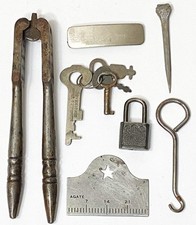 Lote de 10 peças de gaveta de lixo antigo vintage impressora régua trava chaves botão gancho+ comprar usado  Enviando para Brazil