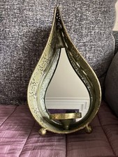 Teardrop brass mirrored for sale  HOLMFIRTH
