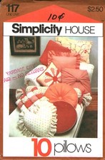 117 Juego de Almohadas Decoración del Hogar Patrón de Costura Simplicidad Vintage Refuerzo Corazón segunda mano  Embacar hacia Mexico