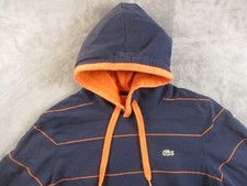 Moletom Lacoste Live com capuz pesado masculino 5 azul laranja listrado pulôver comprar usado  Enviando para Brazil