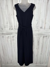 MACACÃO FEMININO CALVIN KLEIN AZUL MARINHO COM CINTO PERNA LARGA CROPPED CREPE SEM MANGAS 4, usado comprar usado  Enviando para Brazil