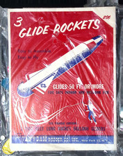 Vintage 3 Kit de Foguetes Glide Van Dam Rubber Co. 1950 Selado NOS Brinquedo Espacial, usado comprar usado  Enviando para Brazil