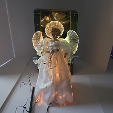 Decoração de mesa vintage de fibra óptica anjo 14" mudança de cor ou enfeite de árvore funciona comprar usado  Enviando para Brazil