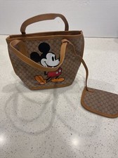 Bolsa Mickey com bolsa de troca anexada marrom com logotipo Mickey foto infantil comprar usado  Enviando para Brazil
