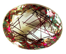 Pedra preciosa solta corte oval quartzo rutilado vermelho grande 77,50 quilates presente para aniversário comprar usado  Enviando para Brazil