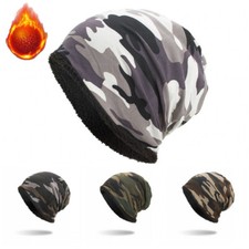 Boné térmico feminino masculino camuflado inverno lã forrado gorro caveira chapéu externo comprar usado  Enviando para Brazil