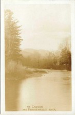 RPPC NH CCC, INDIAN HEAD ou FLUME RESORT Cabine no Rio PEMIGEWASSET c1917 REAL comprar usado  Enviando para Brazil