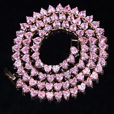 Usado, Collar Tenis Corazón Chapado en Oro Rosa 18k Hecho con Cristal Swarovski Piedra Rosa segunda mano  Embacar hacia Argentina