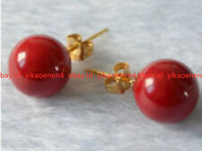 Brinco de ouro 8/10/12/14 mm concha vermelha coral do mar do sul contas redondas AAA comprar usado  Enviando para Brazil