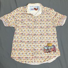 Camisa masculina Robert Graham La Jolla estampa floral VW ônibus grande estampa de carro punho flip comprar usado  Enviando para Brazil
